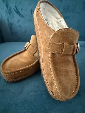 Birkenstock Men's Suede Slip-On Loafers in Chestnut